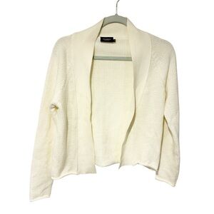 Holebrook Sweden Cotton‎ Cream Knit Open Front Cardigan Sweater Size Small